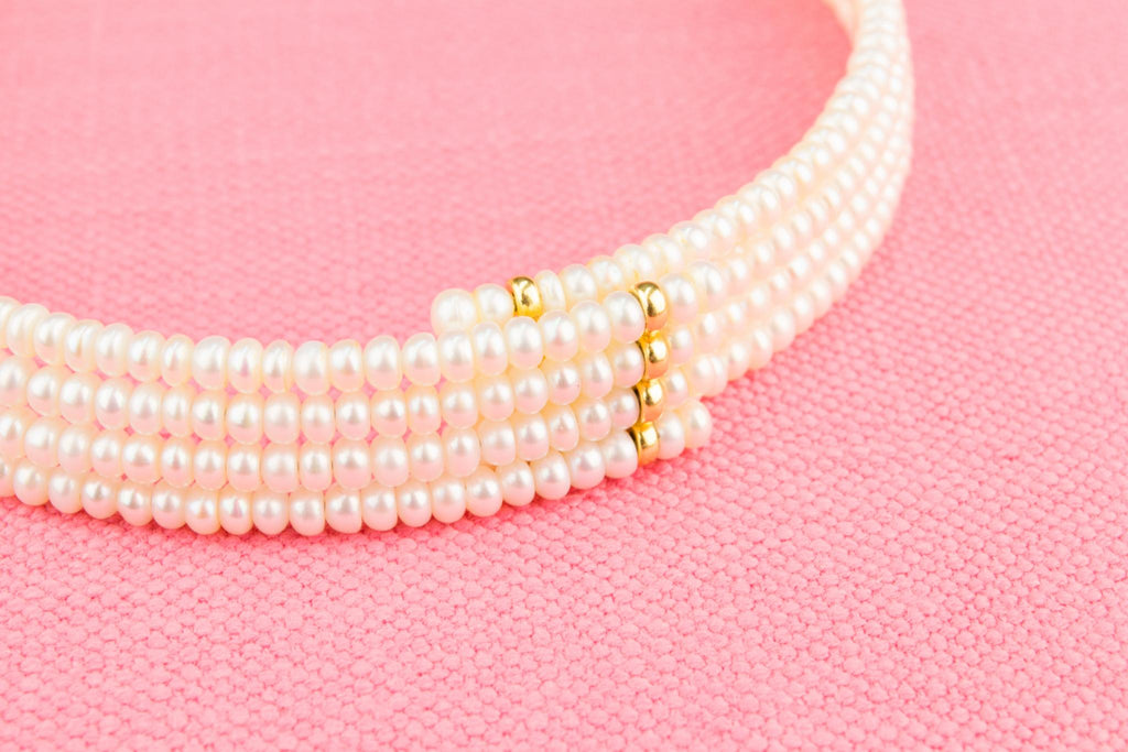 18ct Gold and Pearl Choker