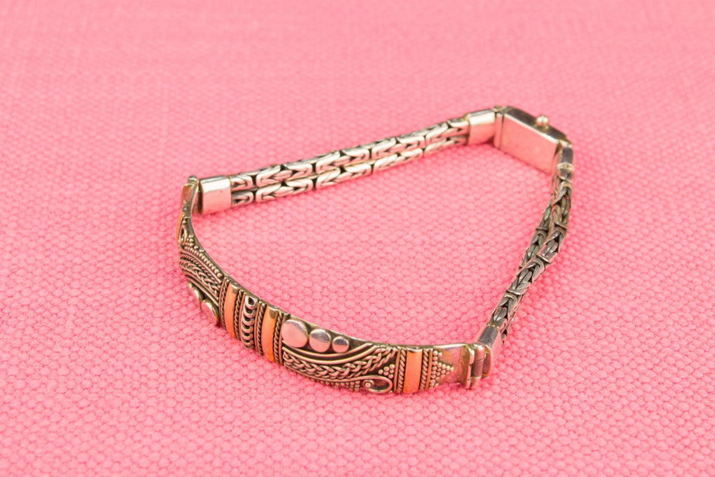 Gold and Sterling Silver Bracelet