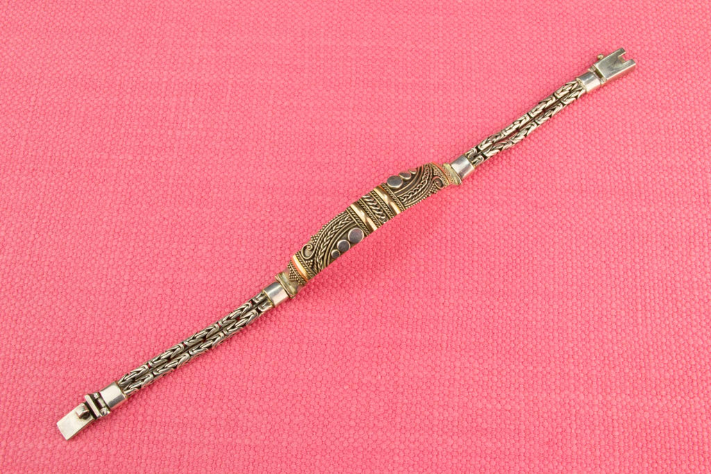 Gold and Sterling Silver Bracelet