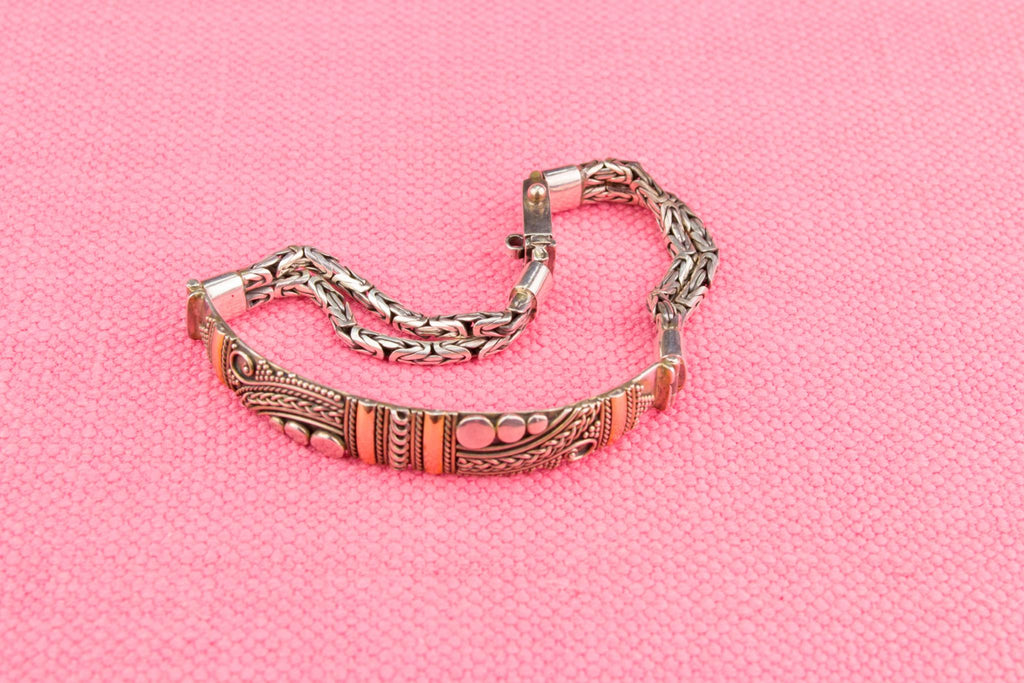Gold and Sterling Silver Bracelet