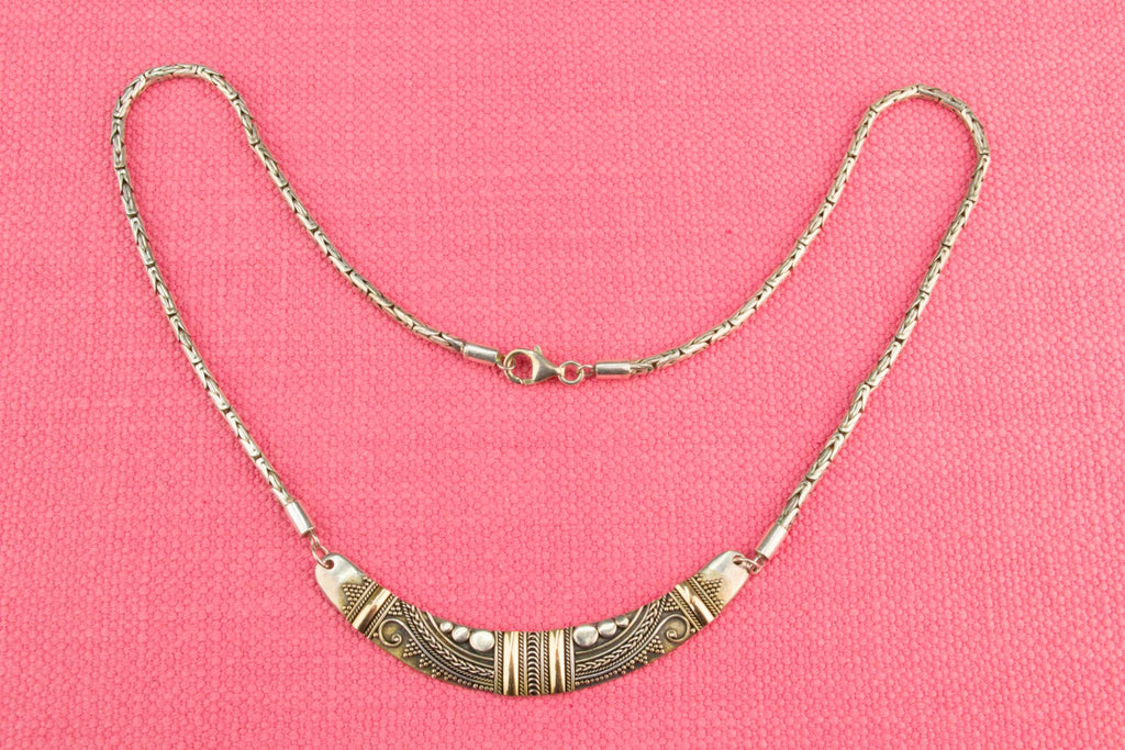 Sterling Silver and Gold Necklace