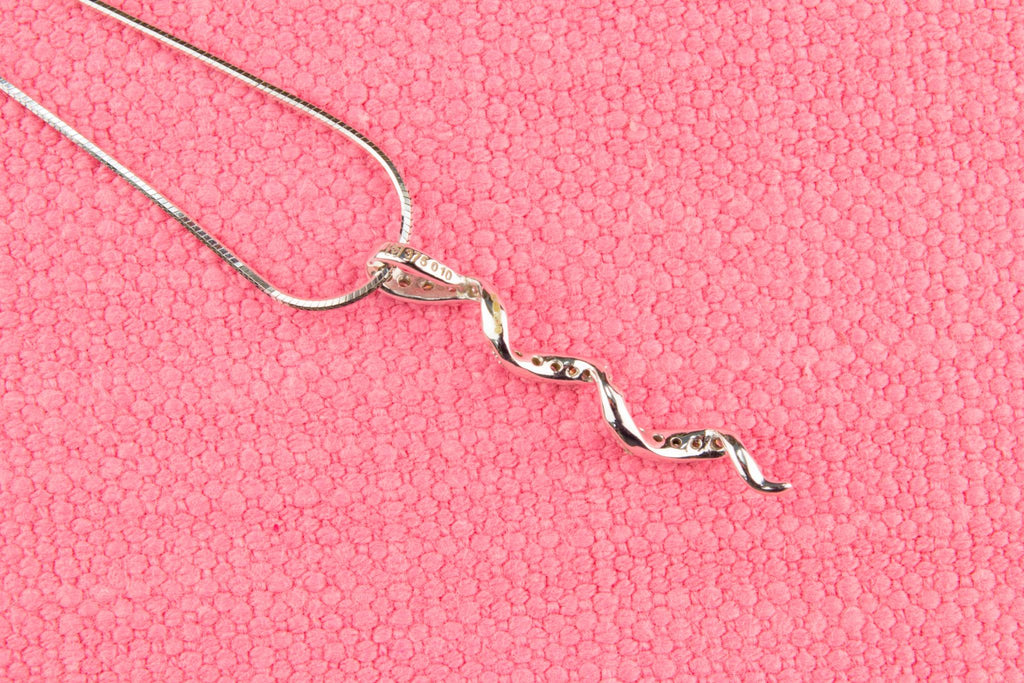 Diamond Necklace In 9ct White Gold