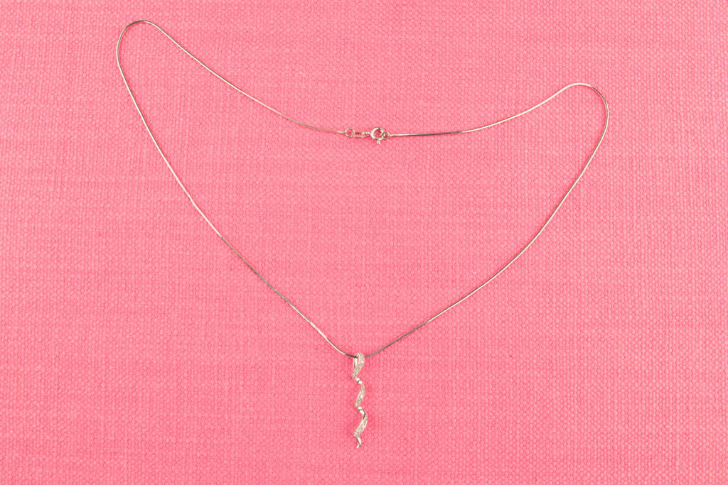 Diamond Necklace In 9ct White Gold