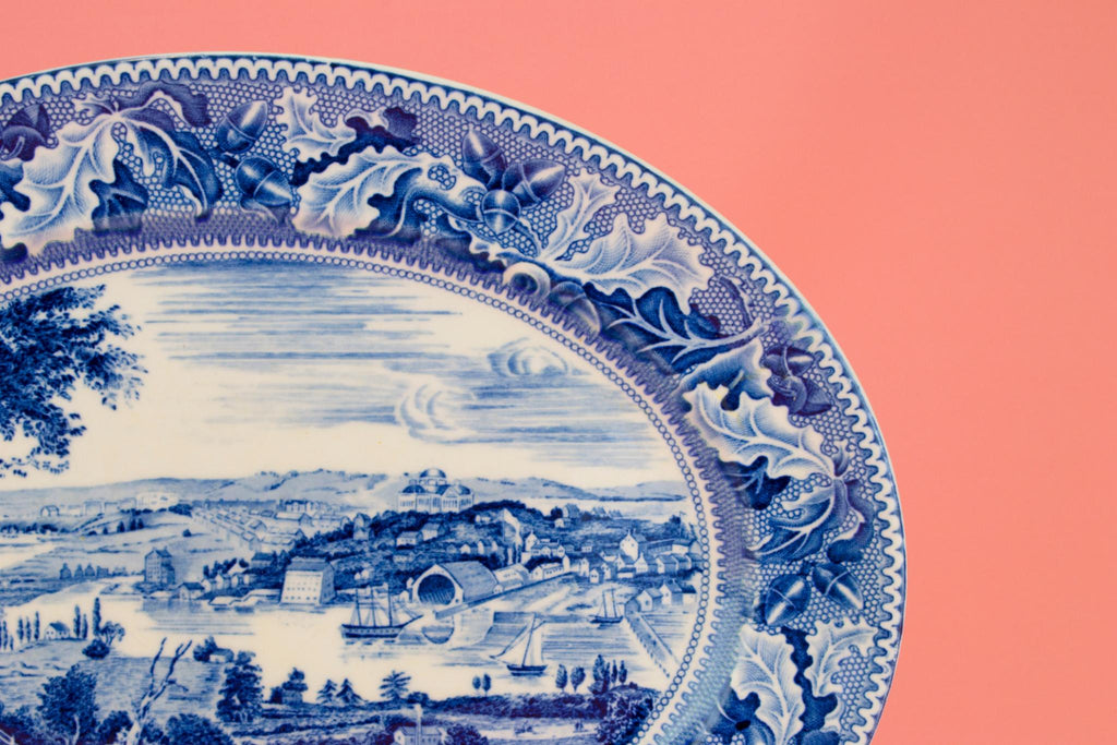 Historic America Platter in Blue and White by Johnson Brothers