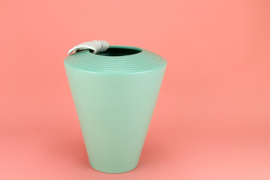 Green Mid Century Modern Vase, English Circa 1950