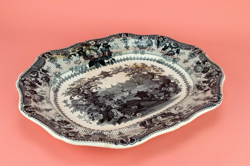 Black and White Serving Platter, English 1830s