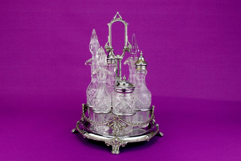 Victorian Rotating Cruet Set, English 19th Century
