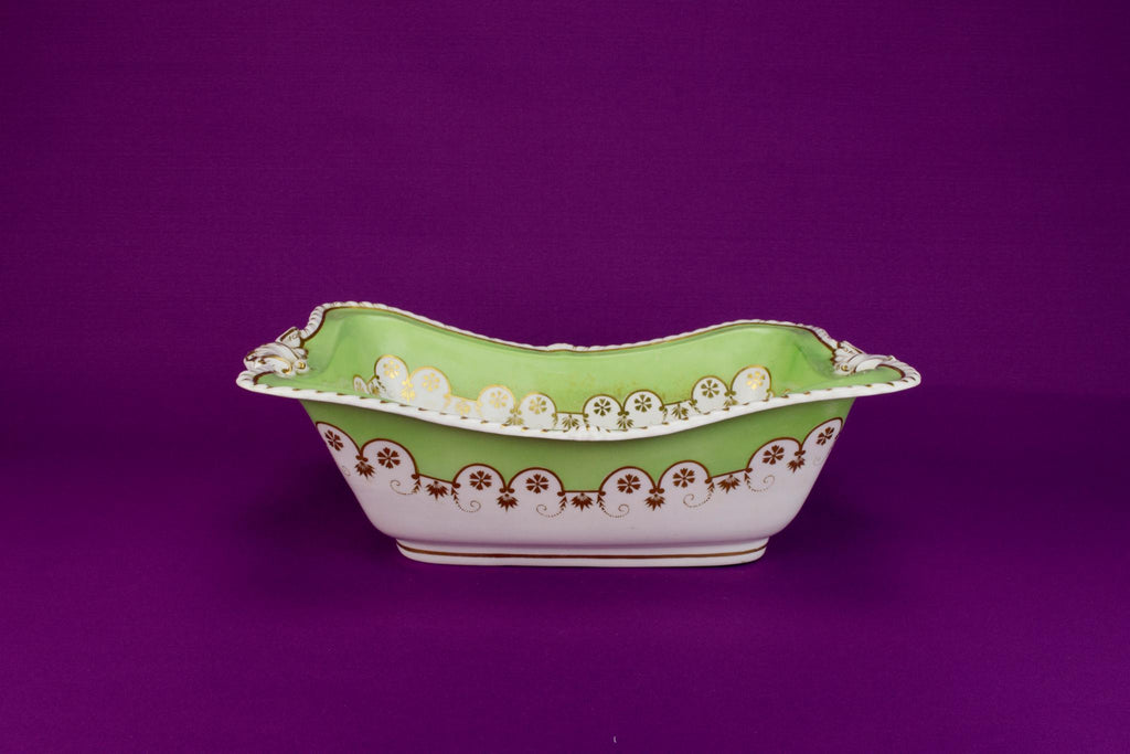 Apple Green Serving Bowl by Bloor Derby, English 1830s