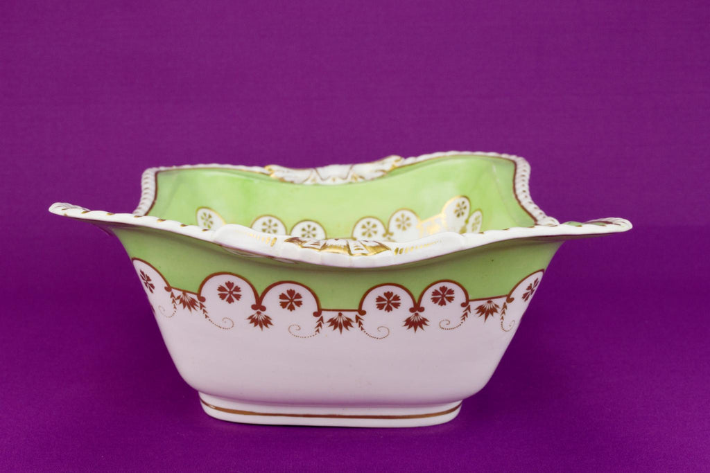 Apple Green Serving Bowl by Bloor Derby, English 1830s