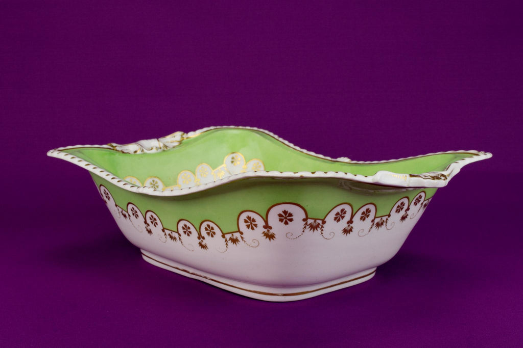 Apple Green Serving Bowl by Bloor Derby, English 1830s