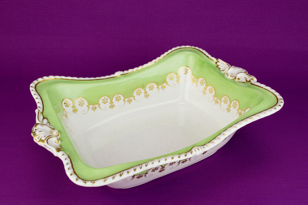 Apple Green Serving Bowl by Bloor Derby, English 1830s