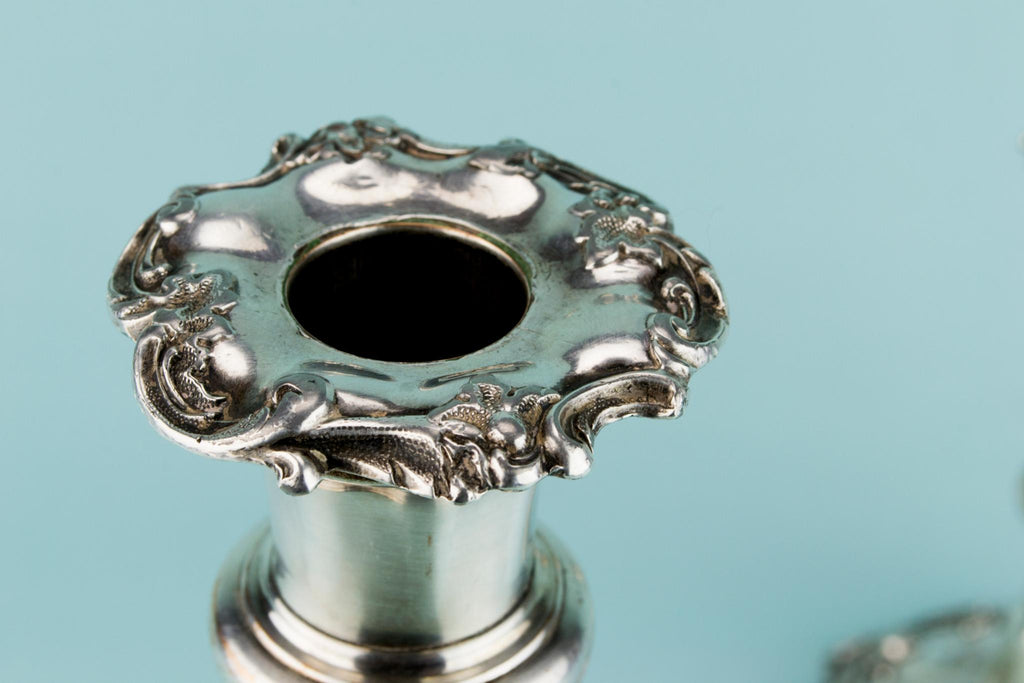 Silver Plated Candlesticks, English 19th Century