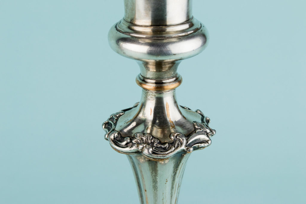 Silver Plated Candlesticks, English 19th Century