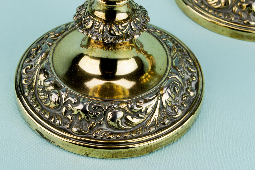 Georgian Brass Candlesticks, English Early 1800s