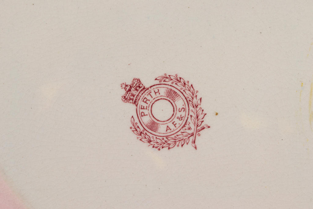 Red and White Serving Platter, English 1890s