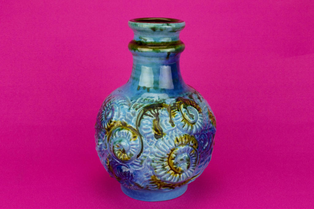 Blue Lava Vase by Carstens, German Circa 1970