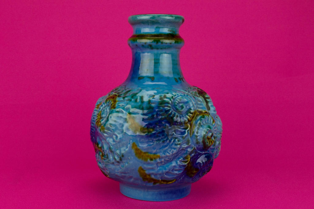 Blue Lava Vase by Carstens, German Circa 1970