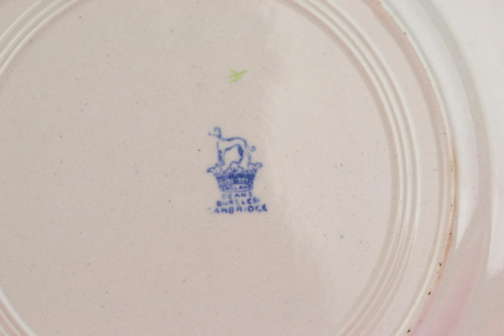 6 Flow Blue Dinner Plates, English 1910s