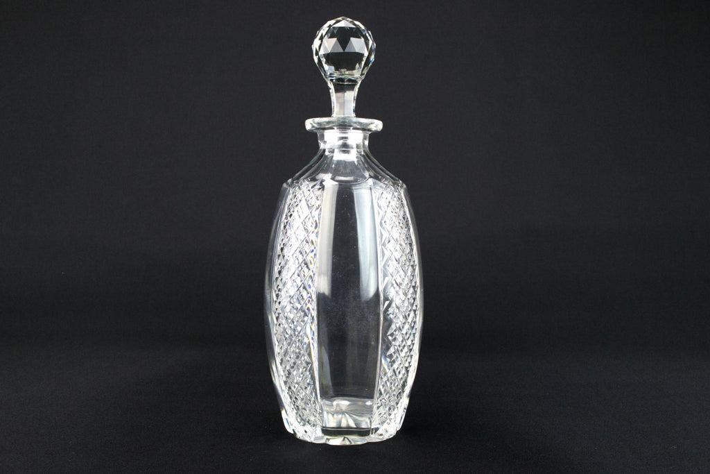 Small Whisky decanter in Cut Glass, English Early 1900s