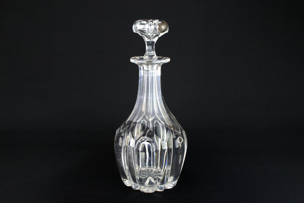 Heavy Cut Glass Decanter, English 19th Century