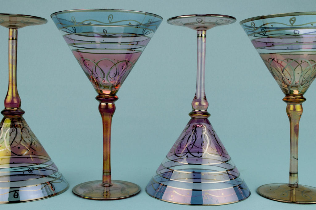 4 Large Martini Cocktail Glasses