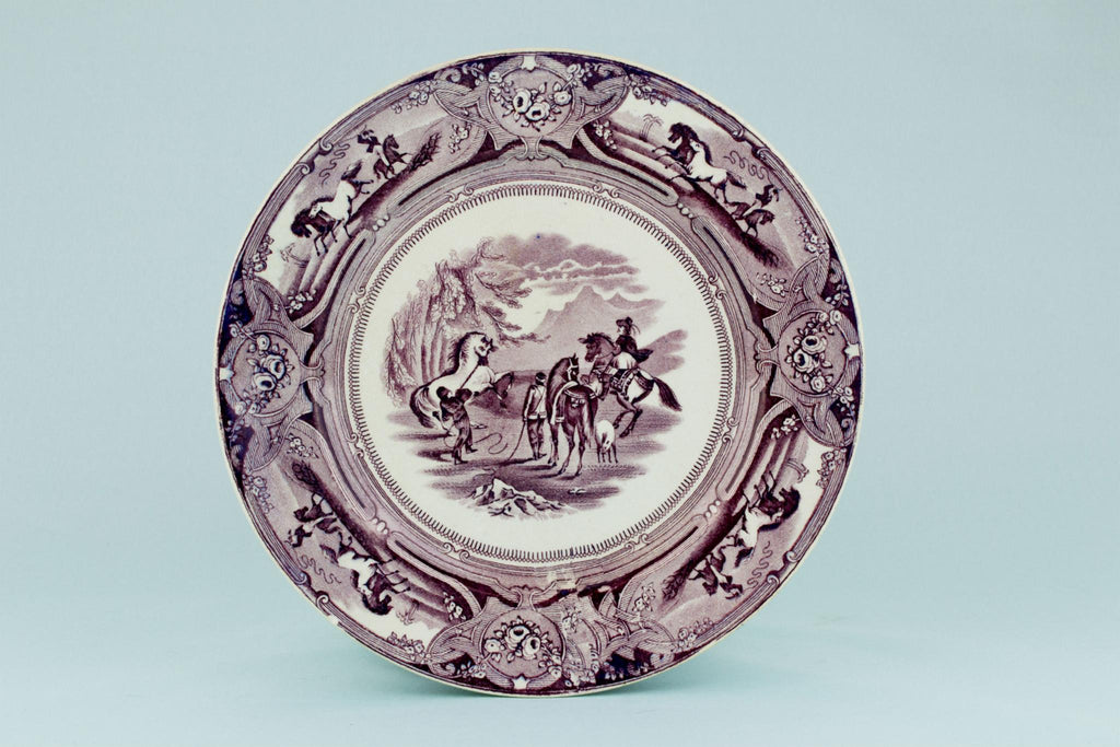 Peruvian Horse Hunt Serving Dish, English 1860s