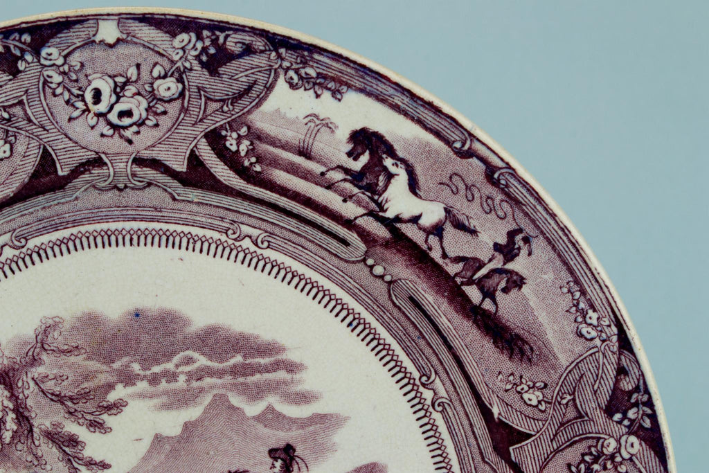 Peruvian Horse Hunt Serving Dish, English 1860s