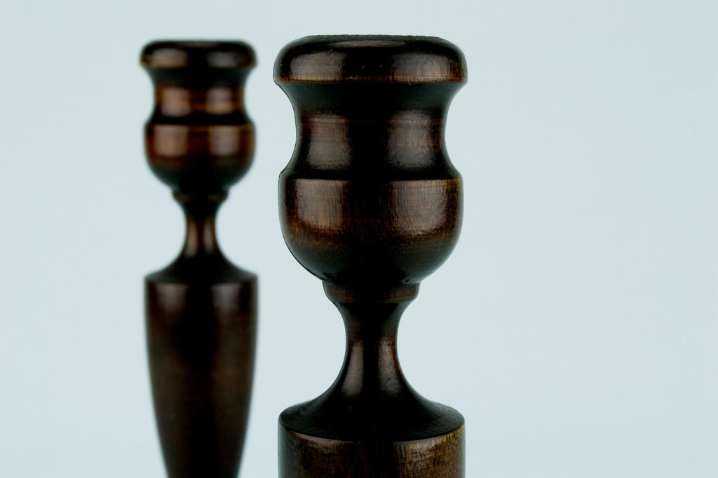 Mahogany Arts & Crafts Candlesticks, English Circa 1900