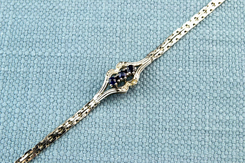 Sapphire and Diamond Set Bracelet in 14ct White Gold