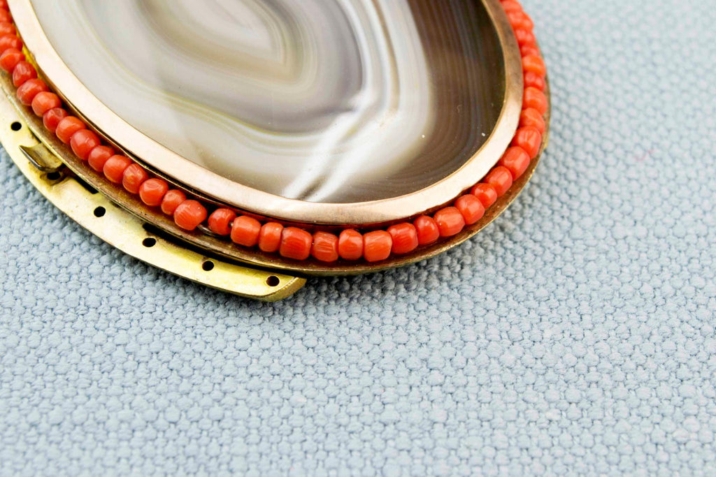 Regency Agate and Coral Clasp, English circa 1810