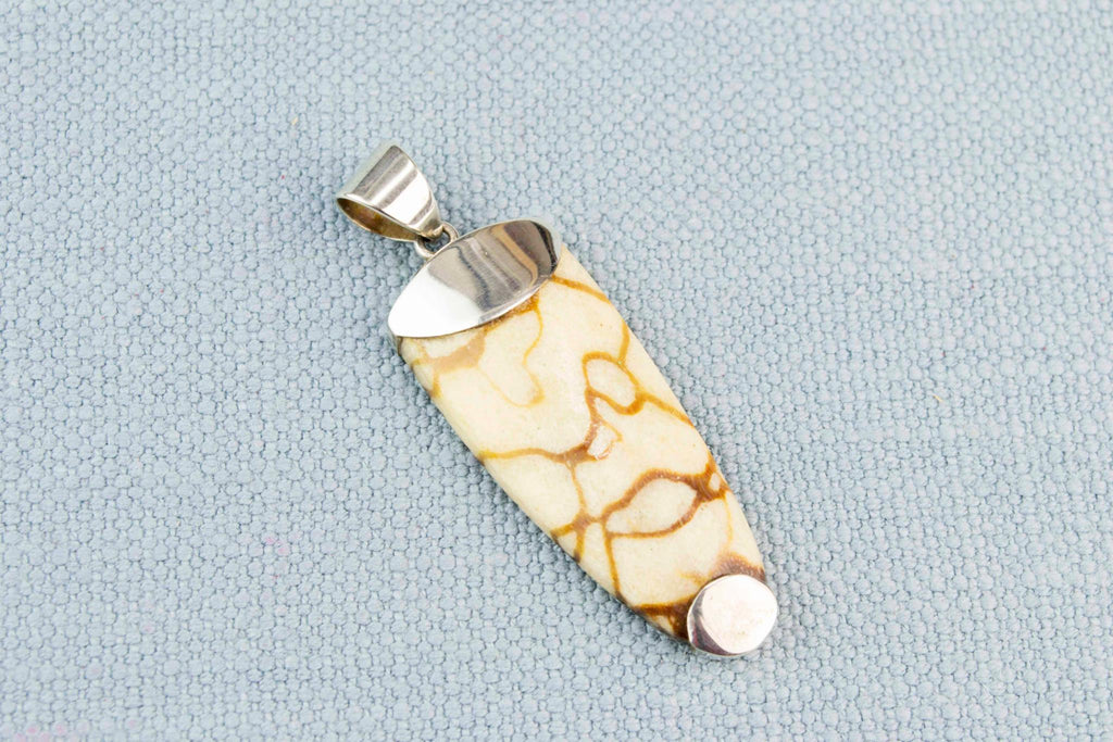 Fossil Tooth and Silver Pendant