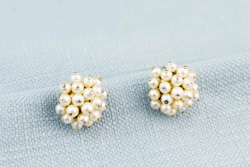 Earrings 18ct Gold and Pearls, French 1930s
