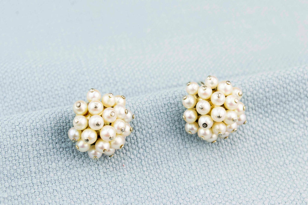 Earrings 18ct Gold and Pearls, French 1930s