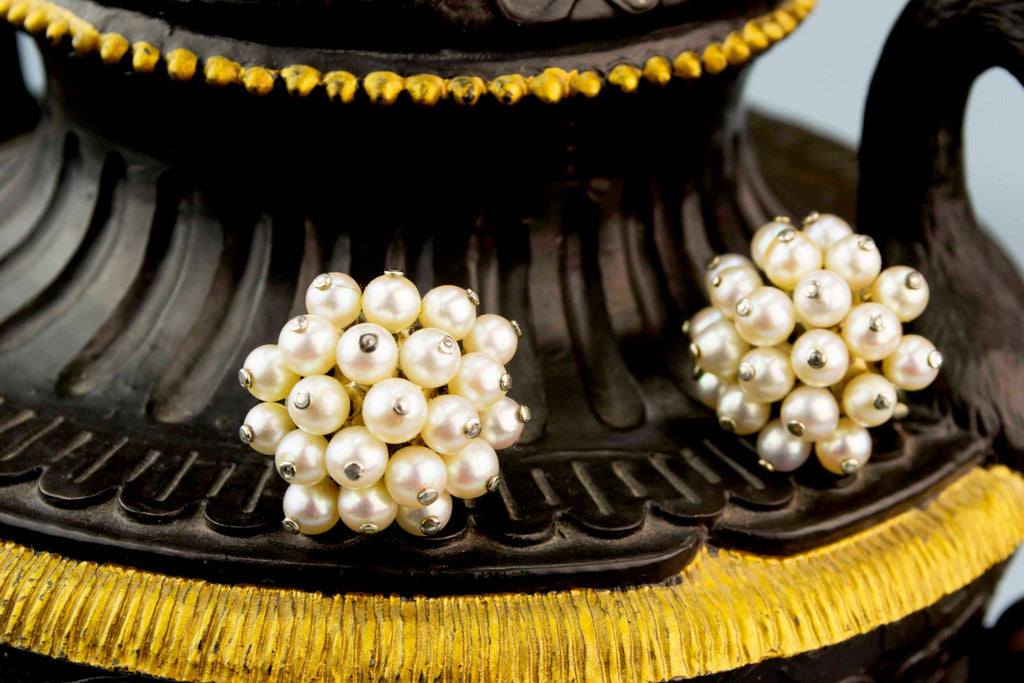 Earrings 18ct Gold and Pearls, French 1930s