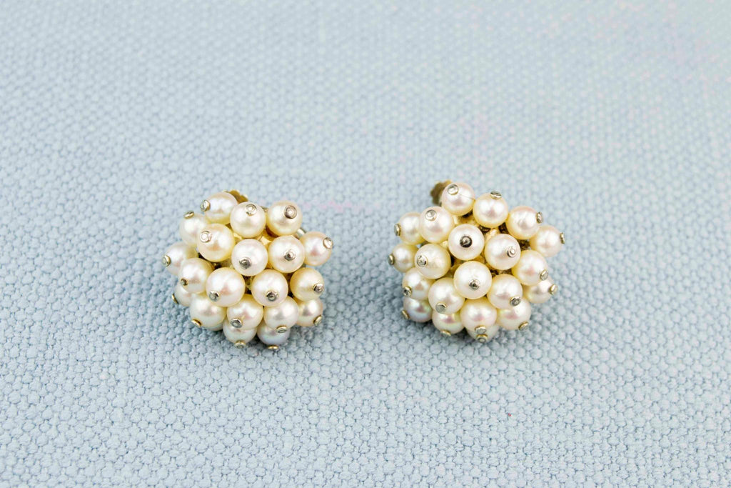 Earrings 18ct Gold and Pearls, French 1930s