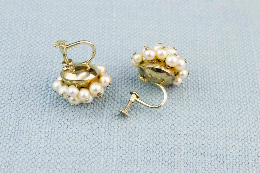 Earrings 18ct Gold and Pearls, French 1930s