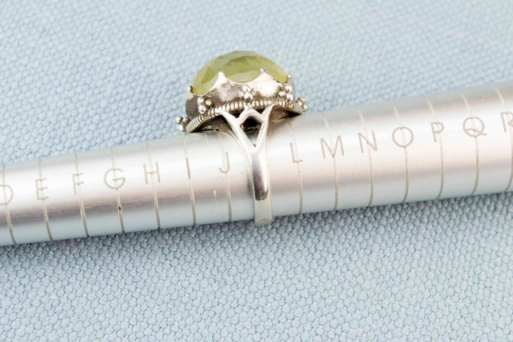 Lemon Citrine Crown Ring in Sterling Silver