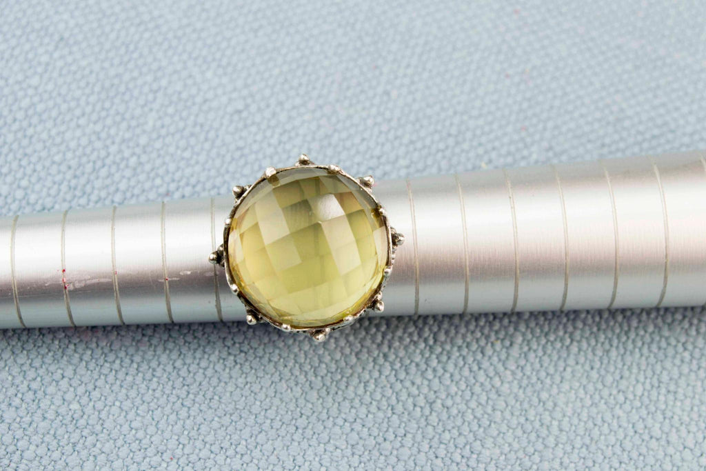 Lemon Citrine Crown Ring in Sterling Silver