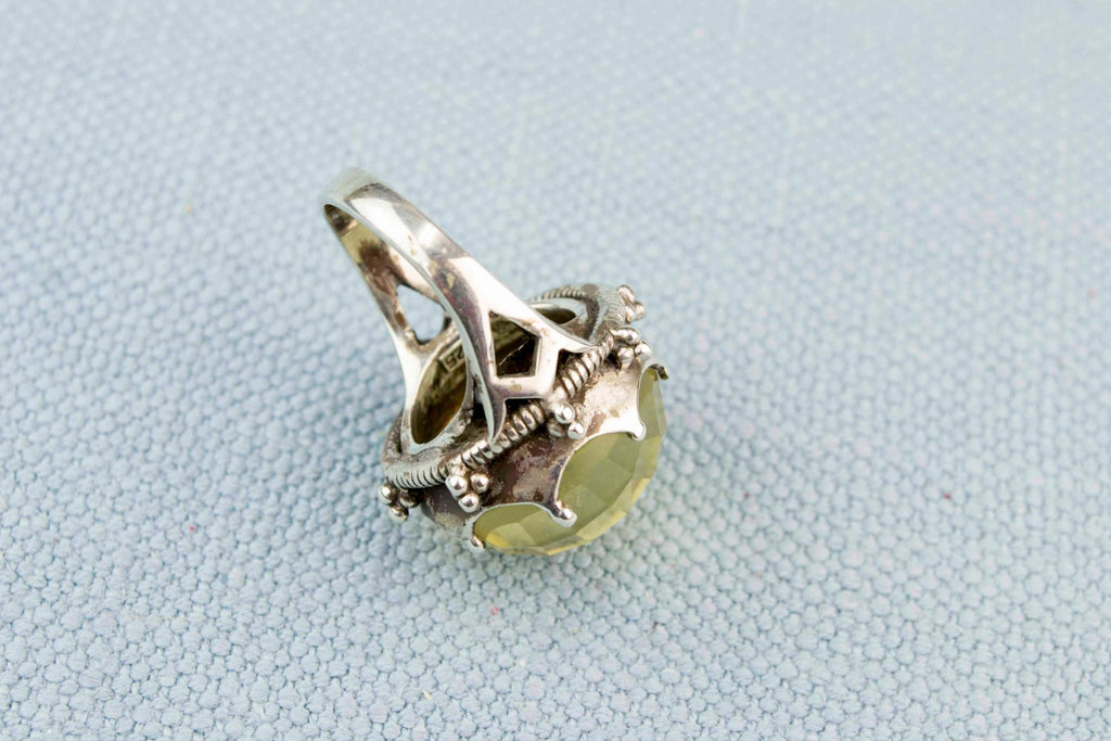 Lemon Citrine Crown Ring in Sterling Silver