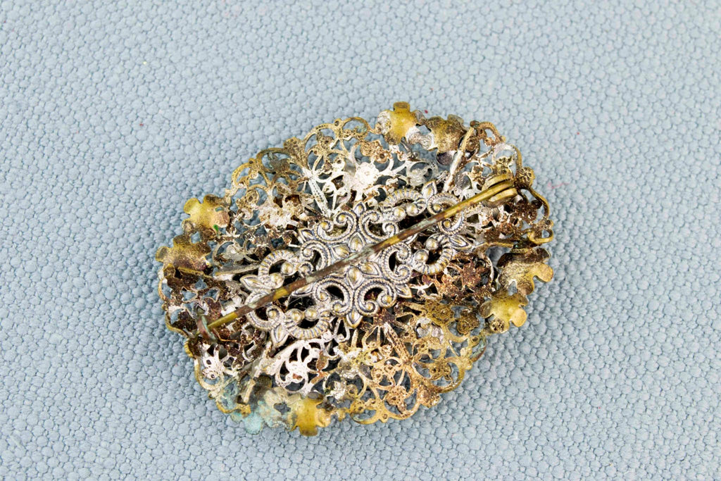 Art Deco Floral Brooch, English 1920s