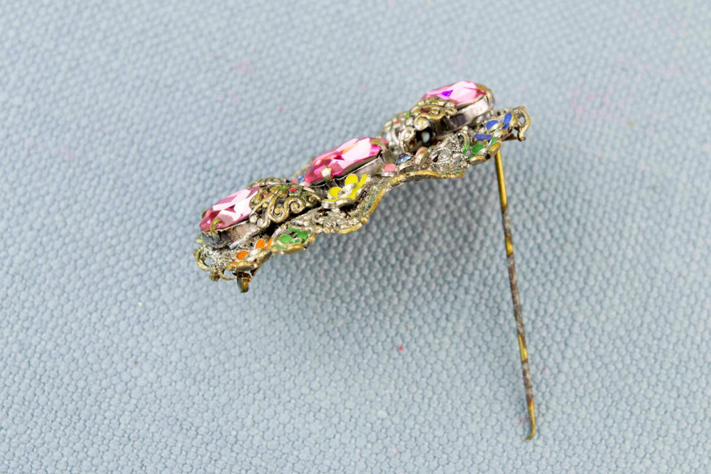Art Deco Floral Brooch, English 1920s