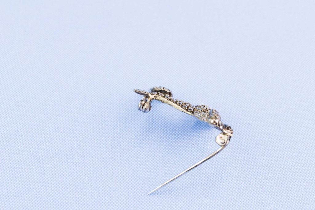 Marcasite Terrier Dog Brooch, English 1940s