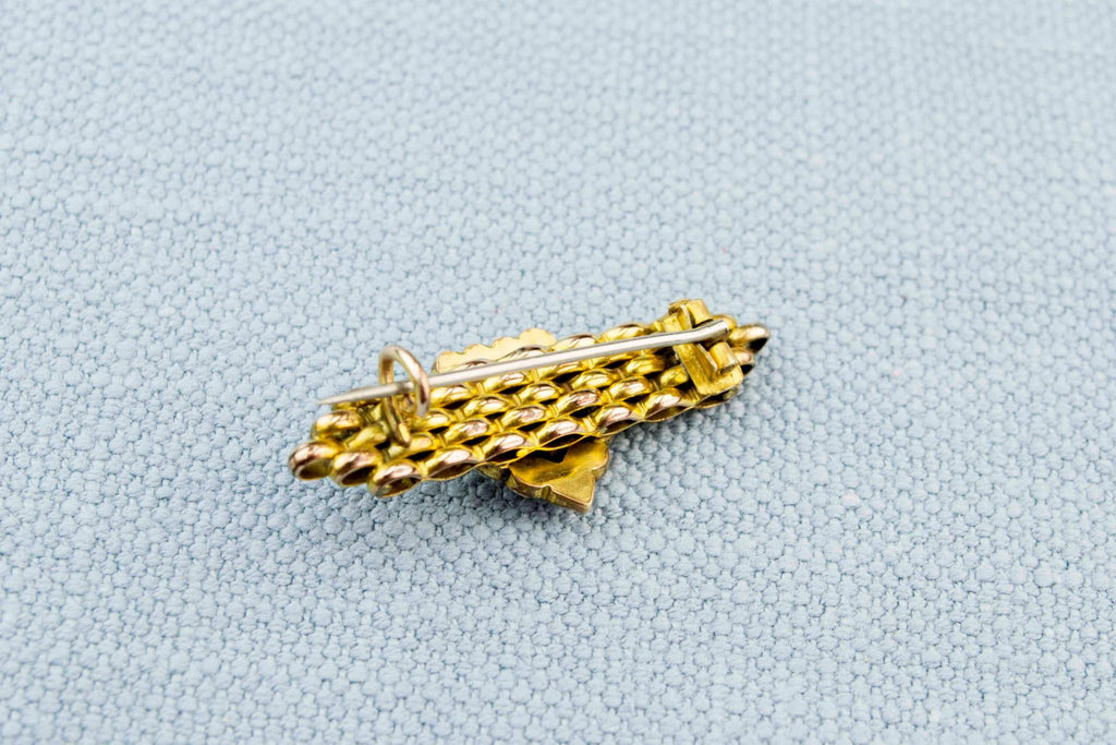 Garnet and Pearl Brooch, English Circa 1910
