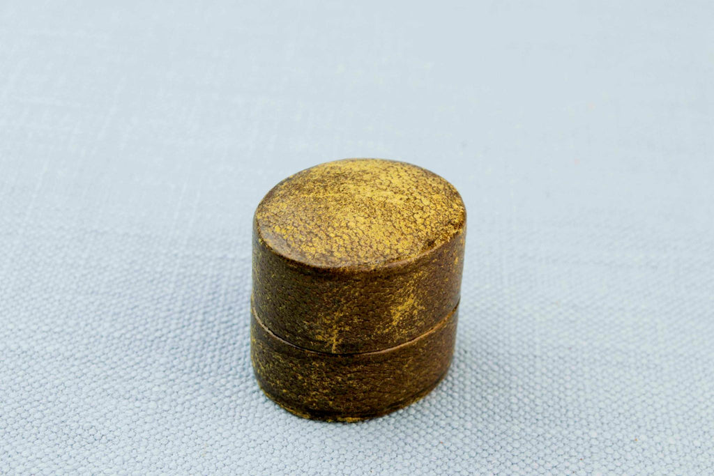 Antique Ring Box in Leather, English Circa 1900