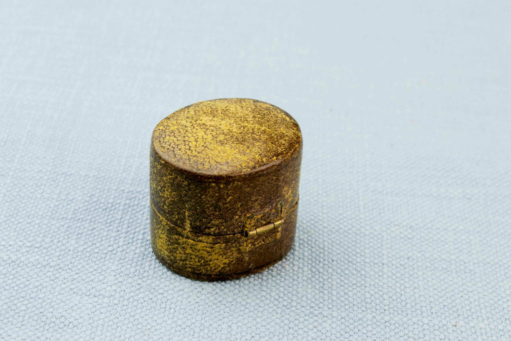 Antique Ring Box in Leather, English Circa 1900