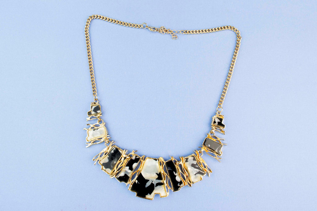 Gold Coloured and Perspex Necklace