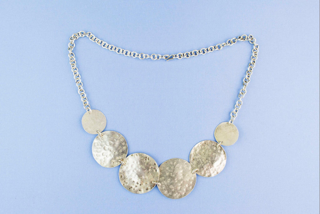 Silver Coloured Panel Necklace