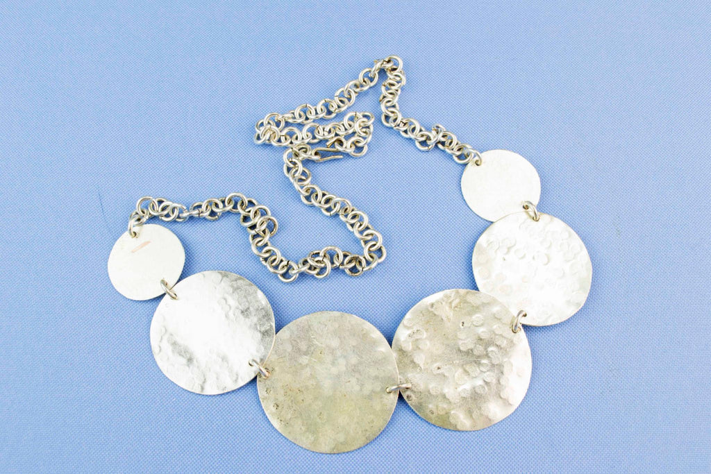 Silver Coloured Panel Necklace