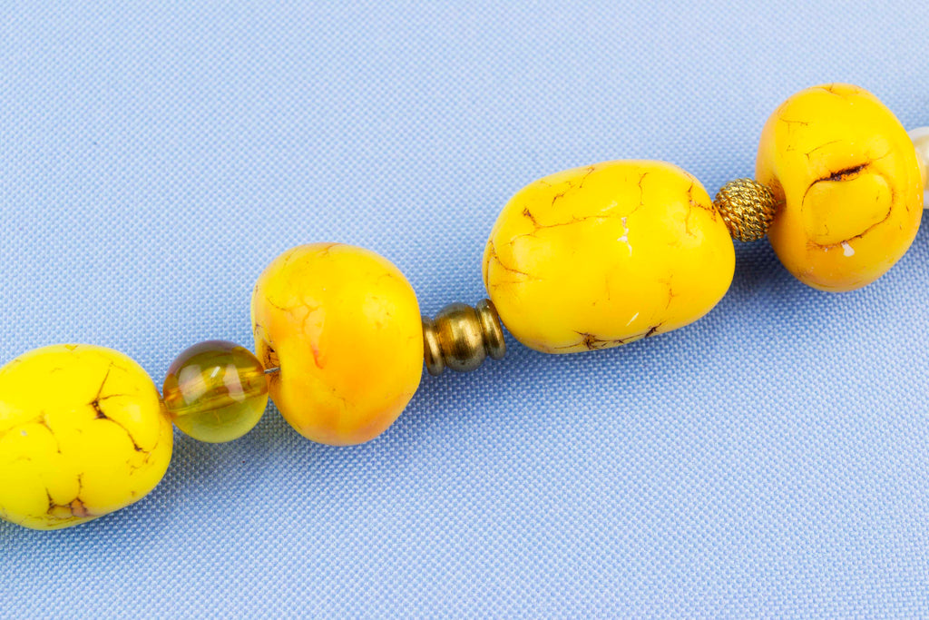 Yellow Amber Chunky Necklace