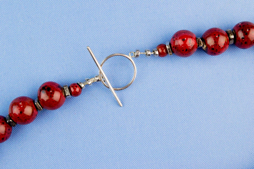 Red Ceramic Beads Necklace